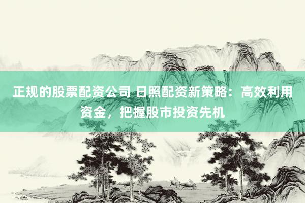 正规的股票配资公司 日照配资新策略：高效利用资金，把握股市投资先机