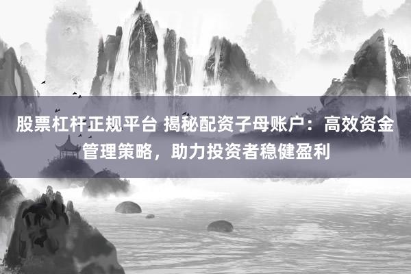 股票杠杆正规平台 揭秘配资子母账户:高效资金管理策略,助力投资者稳健盈利