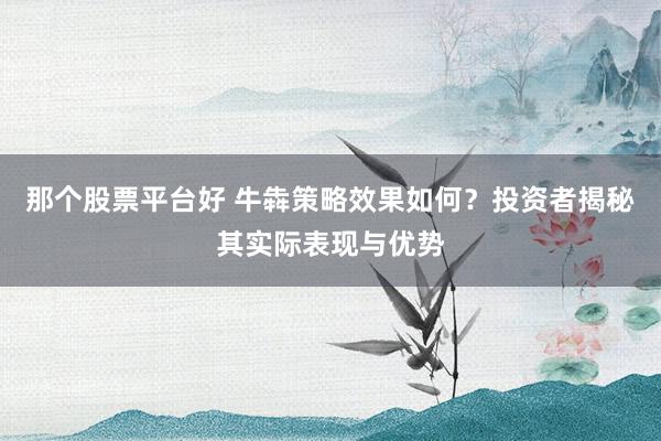 那个股票平台好 牛犇策略效果如何?投资者揭秘其实际表现与优势