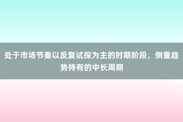 处于市场节奏以反复试探为主的时期阶段,侧重趋势持有的中长周期
