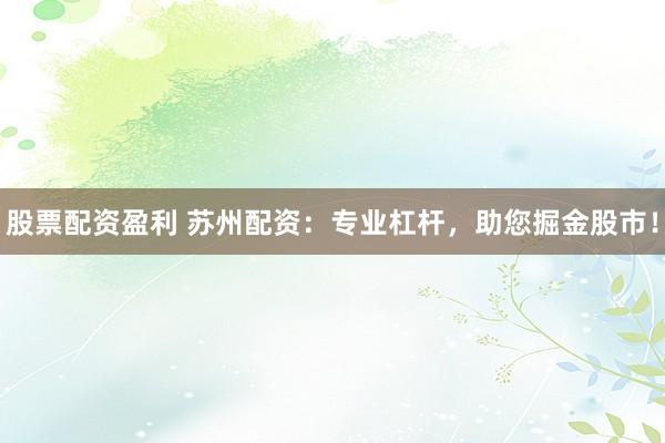 股票配资盈利 苏州配资：专业杠杆，助您掘金股市！
