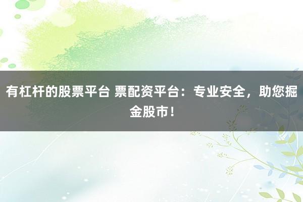 有杠杆的股票平台 票配资平台:专业安全,助您掘金股市!
