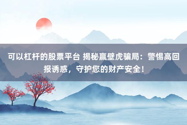 可以杠杆的股票平台 揭秘赢壁虎骗局：警惕高回报诱惑，守护您的财产安全！