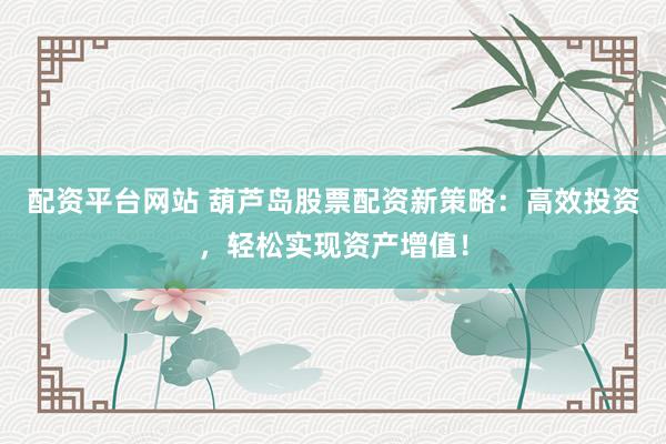 配资平台网站 葫芦岛股票配资新策略:高效投资,轻松实现资产增值!